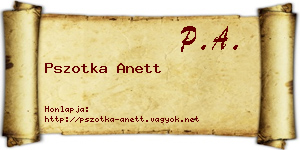 Pszotka Anett névjegykártya